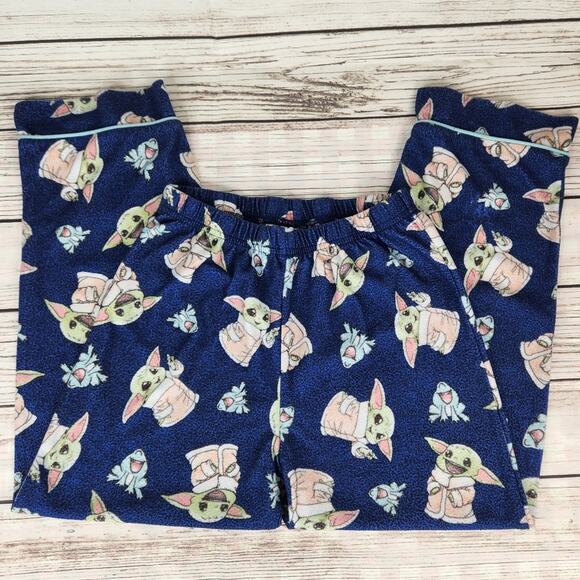 Star Wars Baby Yoda Flannel Pajama Set (Top/Bottom) Size S 6/7 Anime - Picture 4 of 8